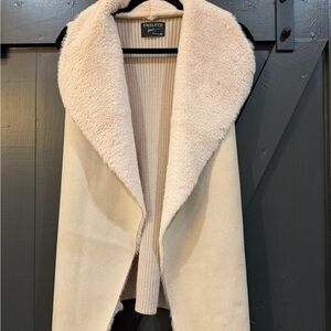 Women's Cream Shearling Vest